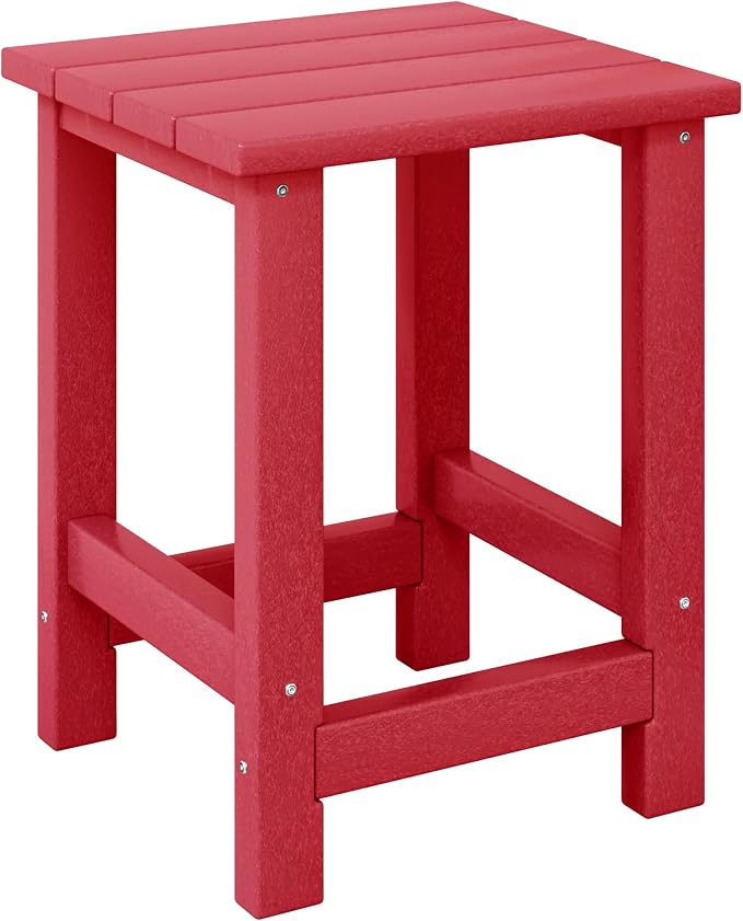 Costaelm Kids Outdoor Side Table, Small Patio HDPE Adirondack Square Table by Costaelm