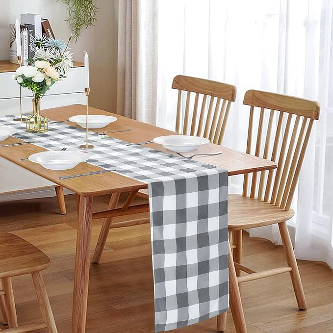 Fabric Checkered Table Runner 12 Pack Waterproof Gingham Table Runner 14W x - Image 6