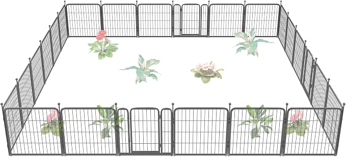 FXW Garden Fence Outdoor for The Yard – 24in x 45.6ft Heavy Duty Metal Animal by FXW