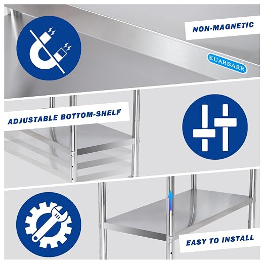 Stainless Steel Table for Prep & Work - Image 4