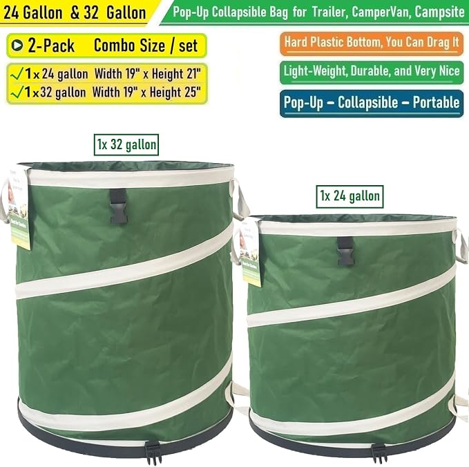 24 Gallon and 32 Gallon Collapsible Trash Can Solid Bottom - Image 6