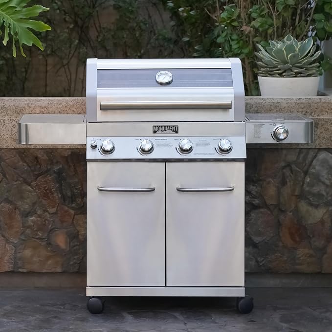 Monument Grills Larger Convertible 4-Burner Natural Gas Grill Stainless Steel - Image 7