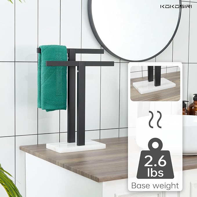 KOKOSIRI Hand Towel Bars Matte Black Towel Racks - Image 5