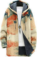 Men's Hooded Sweater Coat Knit Fleece Lined Long Cardigan Jacket by Unknown