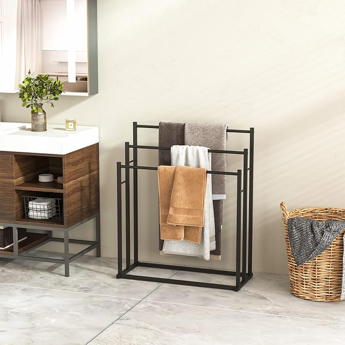 Honiter Towel Racks for Bathroom, 3 Tier Free Standing Towel Rack, Blanket - Image 7