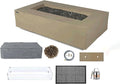 Elementi+ | Bundle Colorado Gas Fire Pit Cast Concrete 56" Rectangular Fire by AMSFireplaceInc