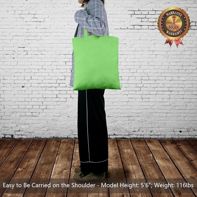 TOPDesign 6-Pack Economical 16"x15" Baby Green Cotton Tote Bags, Lightweight - Image 2
