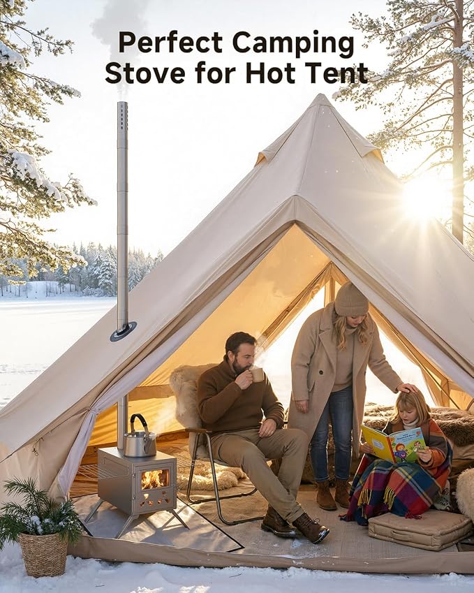 Hot Tent Wood Stove, Portable Camping Wood Burning Stove - Image 8