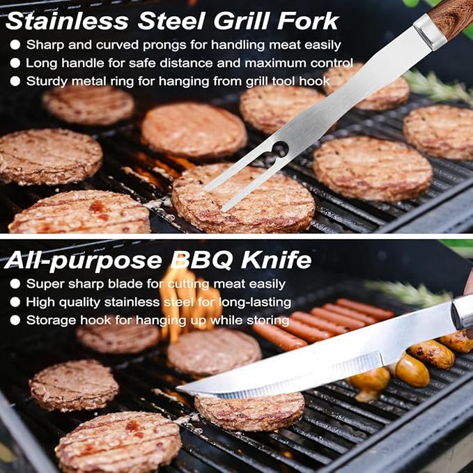 POLIGO 22PCS Heavy Duty BBQ Grill Accessories Set, Non-Slip Grill Tools - Image 5