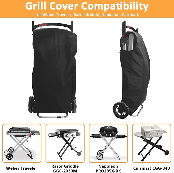 Grill Cover for Weber Traveler Portable Gas Grill, Waterproof Grill Cover for - Image 2