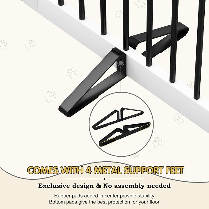 Freestanding Pet Gate with Door, Tall Dog Gate - Image 3