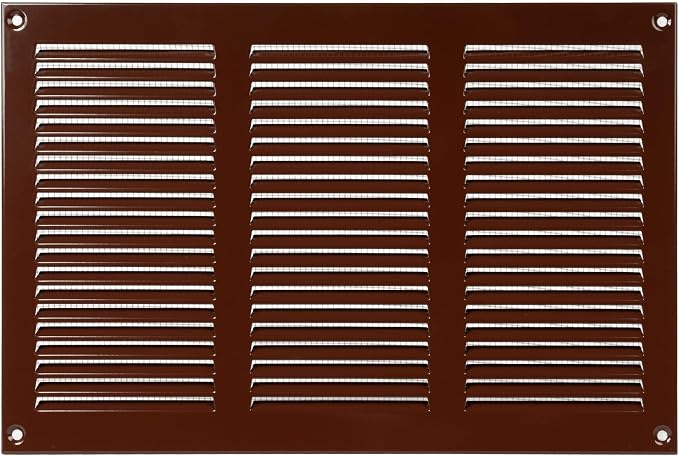 Repa Market 12x8 Inch Air Vent Cover/Brown Galvanized Steel Louvered Grill Cover by RepaMarket