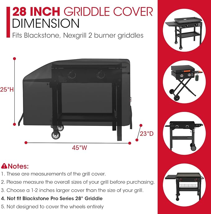 Unicook 28 Inch Griddle Cover for Blackstone and Nexgrill Cooking Station - Image 2