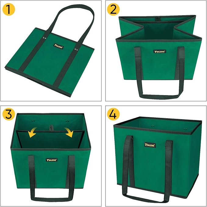 BALEINE 3Pk Reusable Grocery Bags, Foldable Shopping Bags - Image 7