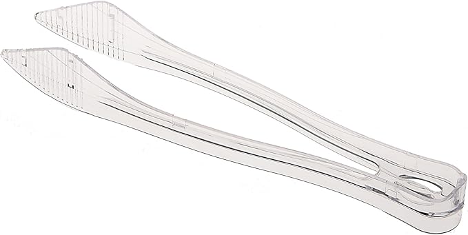 Plastic Serving Tongs, 8.5 Inch, Clear, Black or Silver