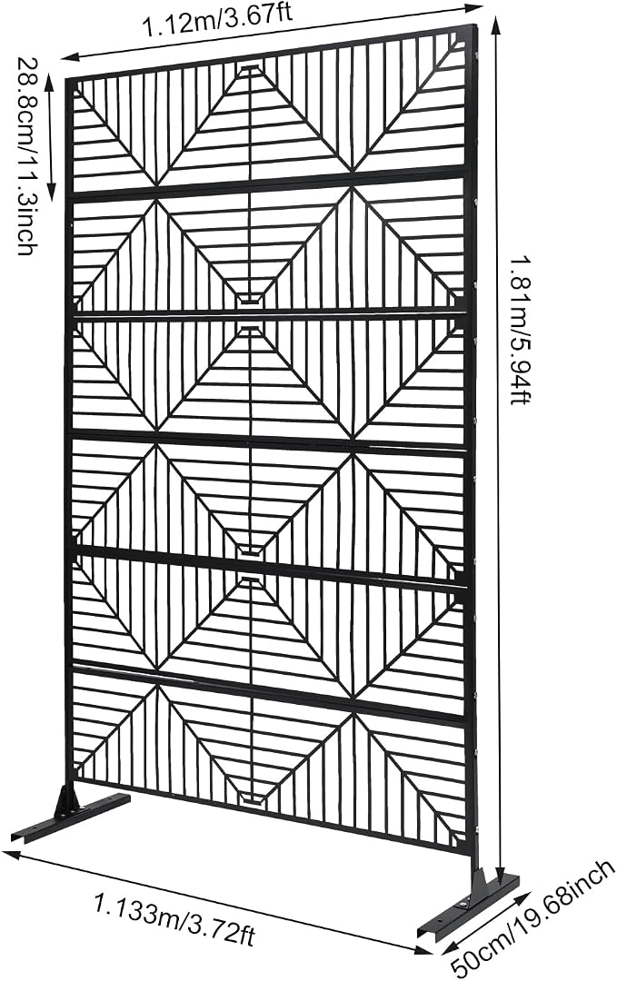 Metal Outdoor Divider 71x40'' Privacy Screens 6 Panels Privacy Fence - Image 7