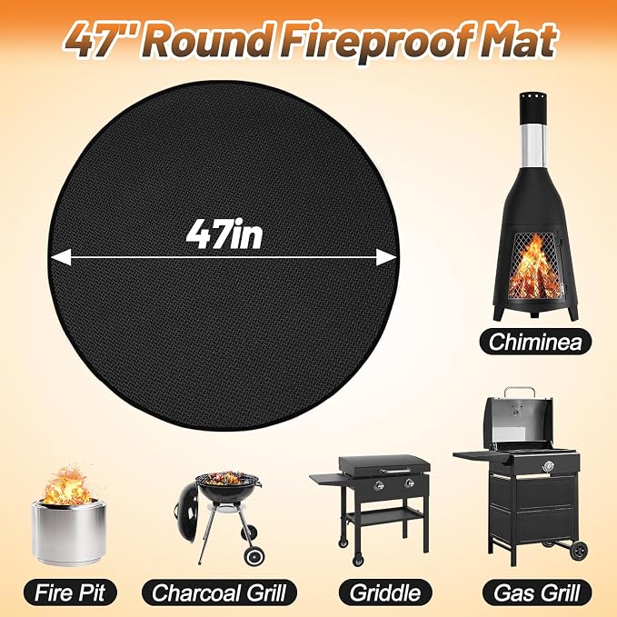 Apipi 47'' Fire Pit Mat Compatible - Image 5