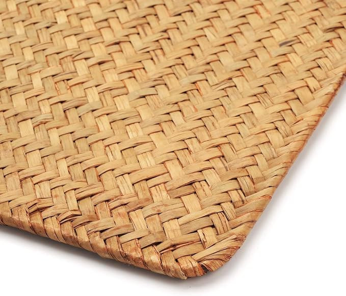 12 Pack Rectangular Woven Placemats, Rattan Wicker Table Mats, Natural Seagrass - Image 3
