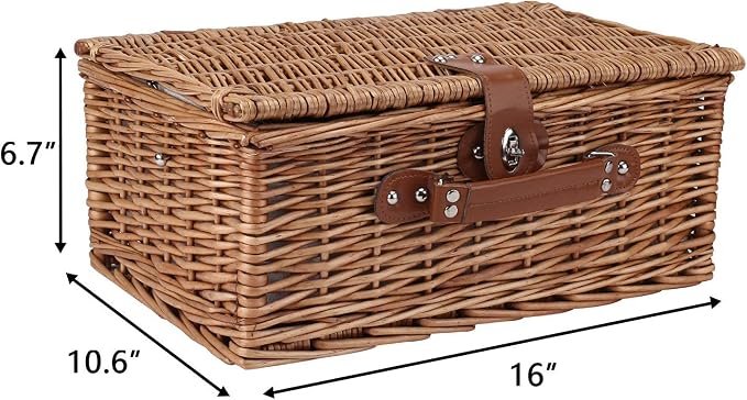 Picnic Basket for 2, Willow Hamper Set - Image 9