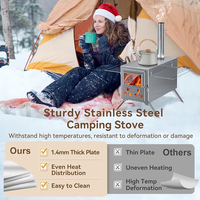 Hot Tent Stove, Camping Wood Burning Stove - Image 2