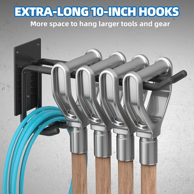 12 Pack Garage Hooks Heavy Duty 10 INCH Double-Layer Steel Shed Wall Mount - Image 5