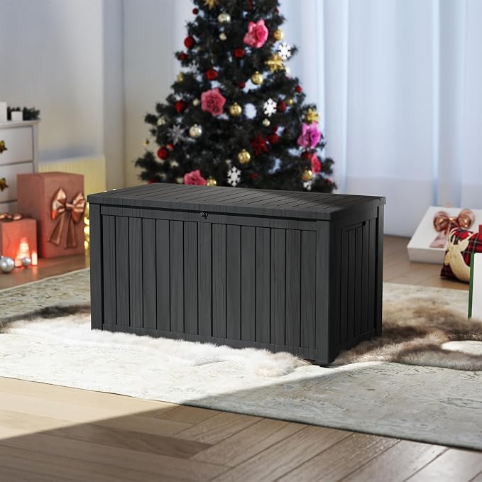 180 Gallon Outdoor Storage Box Waterproof, Resin Deck Boxes by Unknown