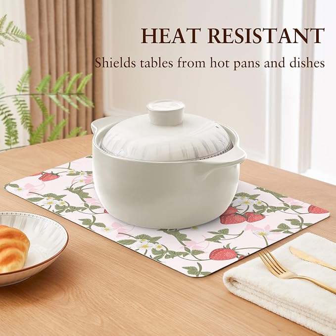 QIYI Placemats Set of 6, 12x18 Inch Faux Leather Place Mats - Image 6