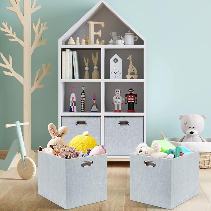 Posprica 13x15x13in Collapsible Storage Bins, Fabric Foldable Cube Storage Boxes - Image 8