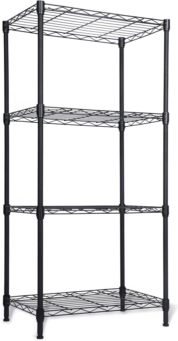 Whitmor 4 Tier Storage Shelves, Heavy Duty Metal Shelving, 400 lbs Capacity per by Whitmor
