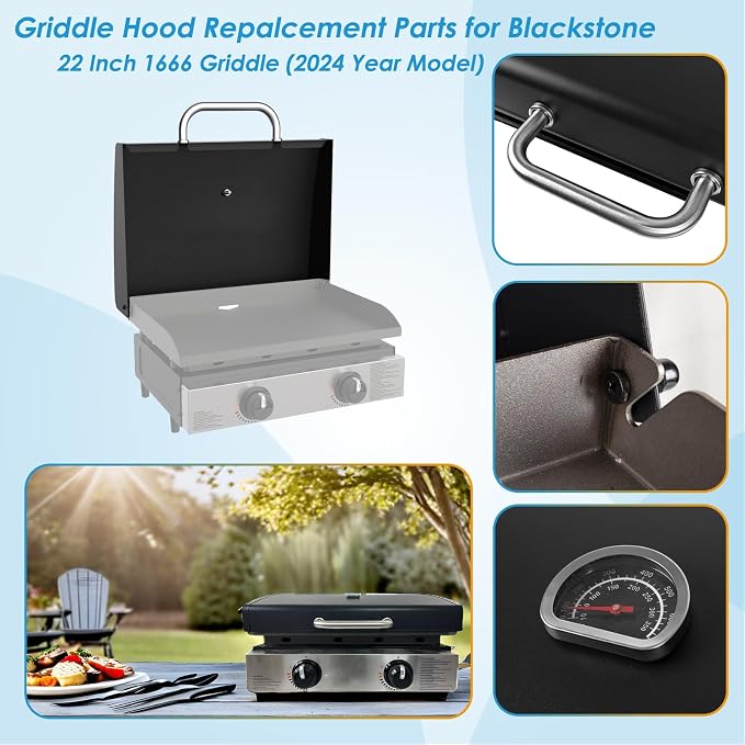 Upgrade Hinged Lid for Blackstone 1666 22 Inch Omnivore Griddles, Griddle Hard - Image 3