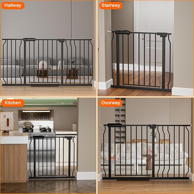 HOOEN Wide Baby Gates for Doorway Stairs 30" Tall 38.5-43.5 Inch Wide Indoor - Image 6