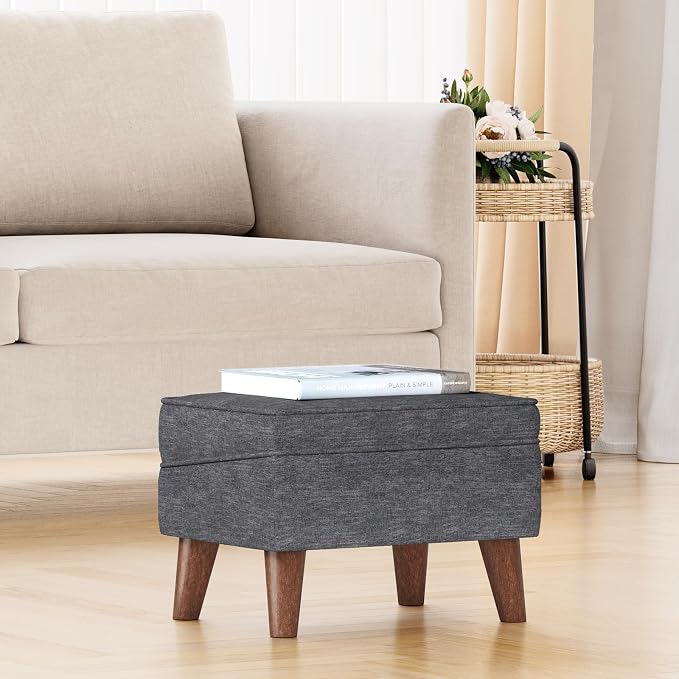 Small Footstool Ottoman with Storage, Ottoman Foot Rest, Modern Foot Stool with - Image 7