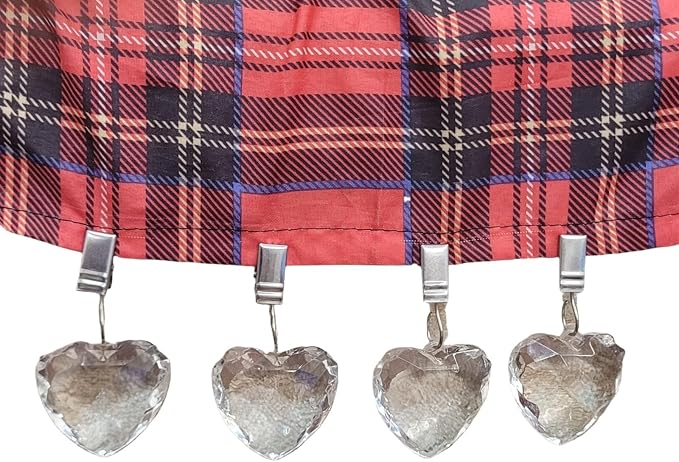 TwoFish Home Set of 4 Crystal Heart Tablecloth Clamps Crystal Heart Handicraft by TwoFishHomeFashionLLC