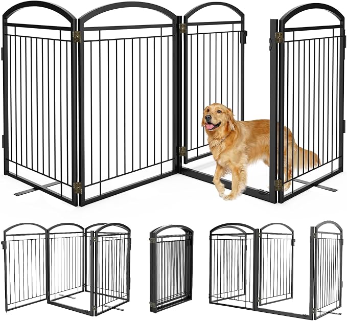 Full Metal Free Standing Dog Gate by WeLovePetsAsMuchAsYouDo