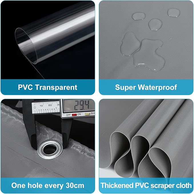 Clear Vinyl Curtains for Patio Enclosure, 23oz Heavy Duty Waterproof Anti-UV - Image 5