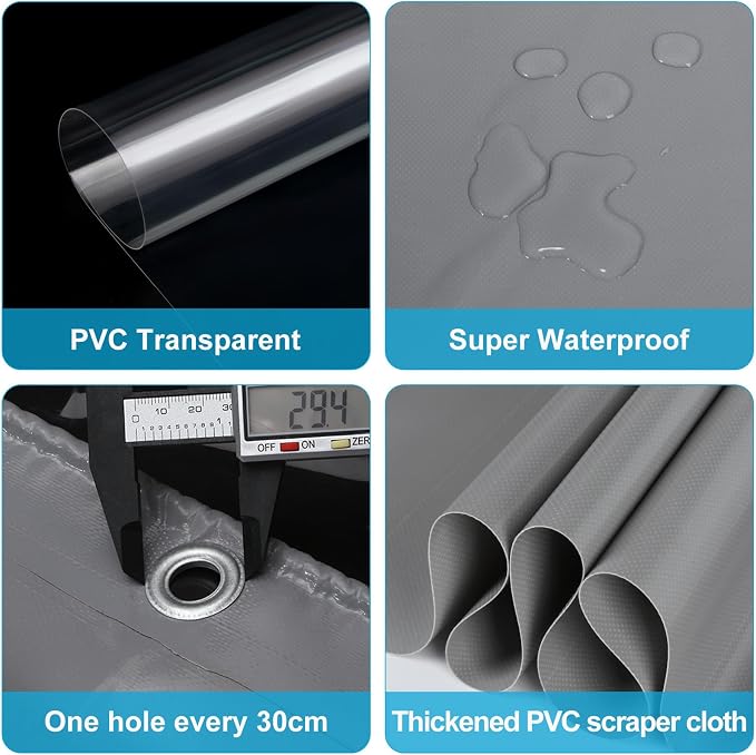 Clear Vinyl Curtains for Patio Enclosure, 23oz Heavy Duty Waterproof Anti-UV - Image 5