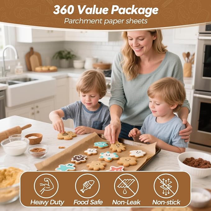 360 Count 9"x 13" Heavy Duty Parchment Paper Sheets - Image 2