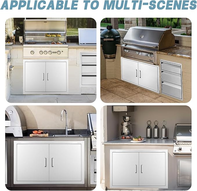 Outdoor Kitchen Door, Outdoor Kitchen Access Door, Stainless Steel BBQ Double - Image 6