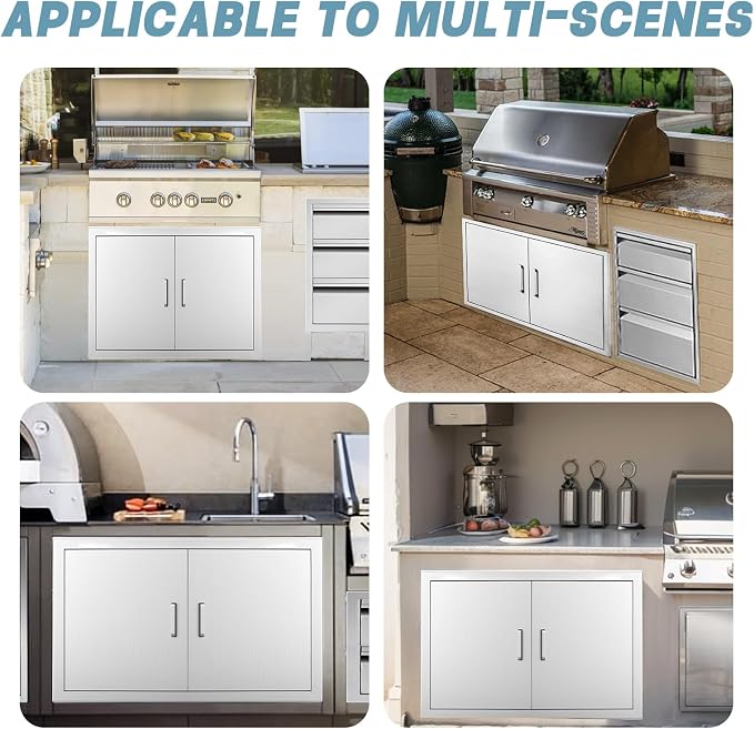 Outdoor Kitchen Door, Stainless Steel BBQ Double Door, Available - Image 6
