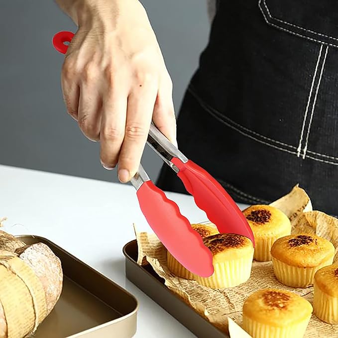 Tongs 7-Inch Mini Serving Set of 6 in Six Assorted Colors