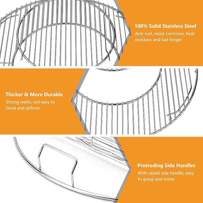 Grill Grates Replacement for Weber 8835, 22.5 inch Charcoal Grills, Master-Touch - Image 4