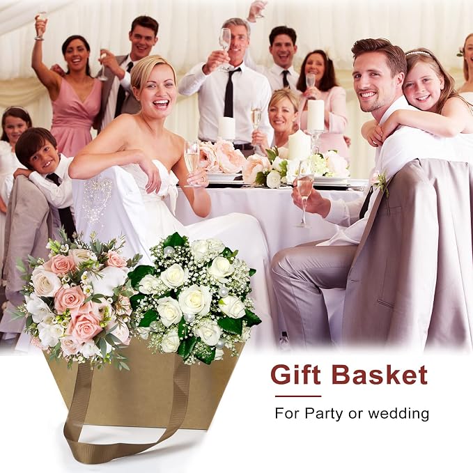 Bigger Baskets for Gifts Empty, 6 Pack Sturdy Kraft Basket - Image 7