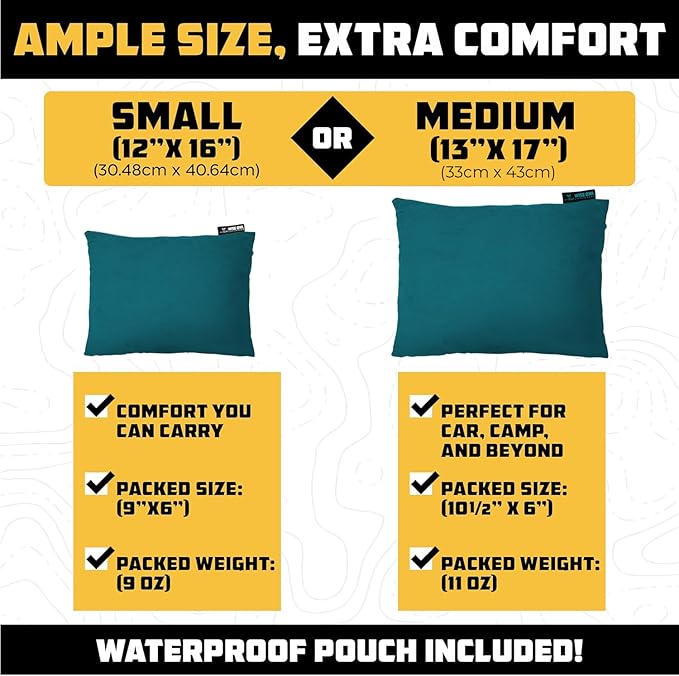 Wise Owl Outfitters Camping Pillow – Memory Foam Travel Pillow - Image 3