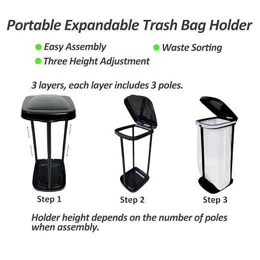 Portable Trash Bag Holder Collapsible Trash can - Image 3