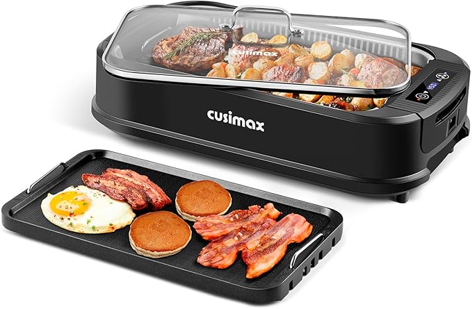 CUSIMAX Indoor Grill, Electric Smokeless Grill, 1500W Korean BBQ Grill by CUSIMAX