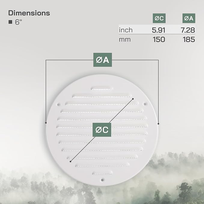 Vent Systems 6 Inch Pack of 5 White Vent Cover - Image 2