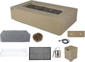 Elementi+ | Bundle Colorado Gas Fire Pit Cast Concrete 56" Rectangular Fire by AMSFireplaceInc