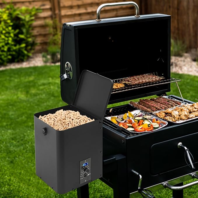 Electric Wood Pellet Smoker Grill Part, 250W 180℉ -500℉ Vertical Pellet Smoker - Image 8