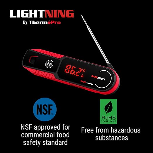 ThermoPro Lightning 1-Second Instant Read Meat Thermometer, Kitchen Food - Image 2