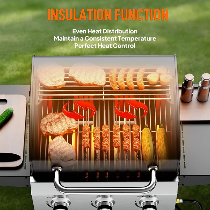 ROVSUN 3-Burner Propane Gas BBQ Grill - Image 4
